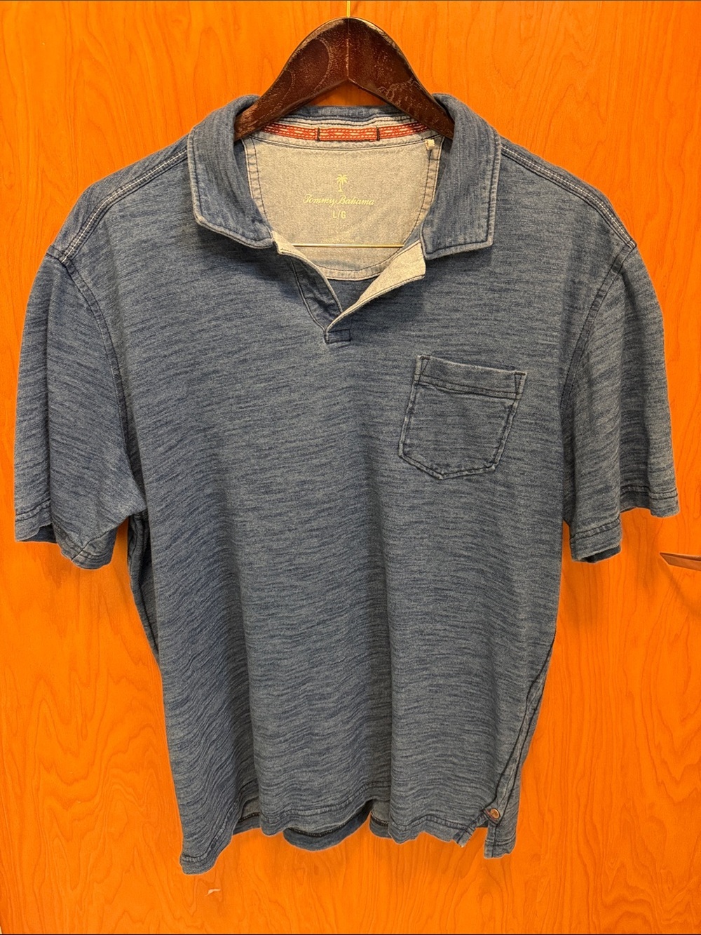 🌴🌴🌴BOGOHO🌴🌴🌴Tommy Bahama Casual Blue Men's Polo Shirt with Chest Pocket-L